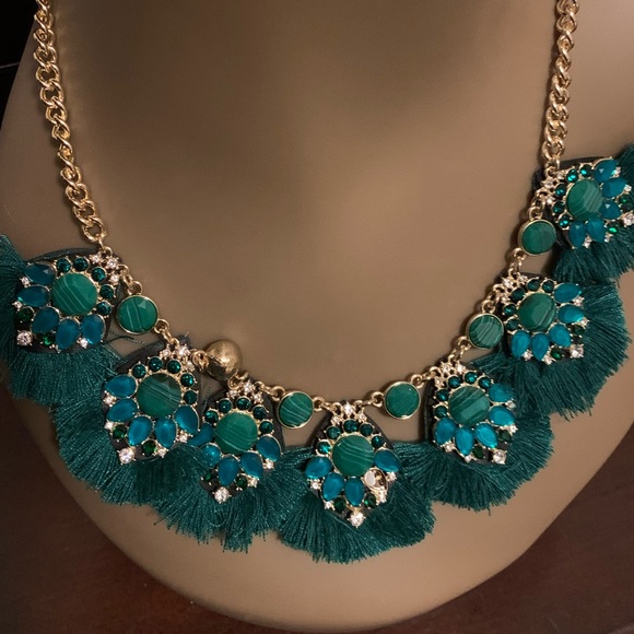 INC Gold-Tone Stone & Tassel Statement Necklace, NWOT - Picture 1 of 5